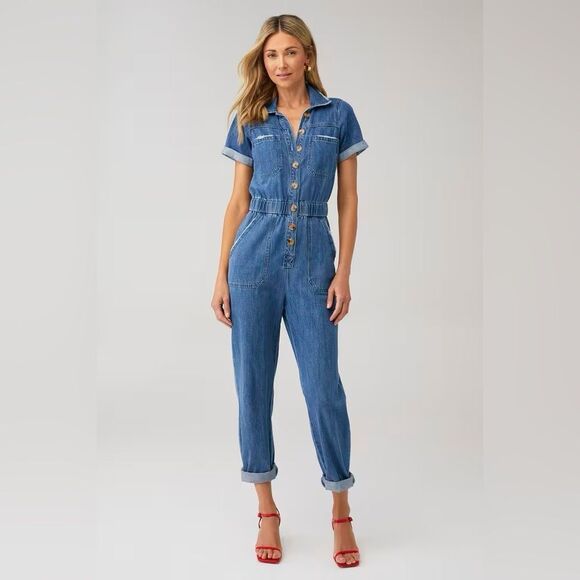 NWT Show Me Your Mumu Women's Cannon Denim JumpsuitSize Small